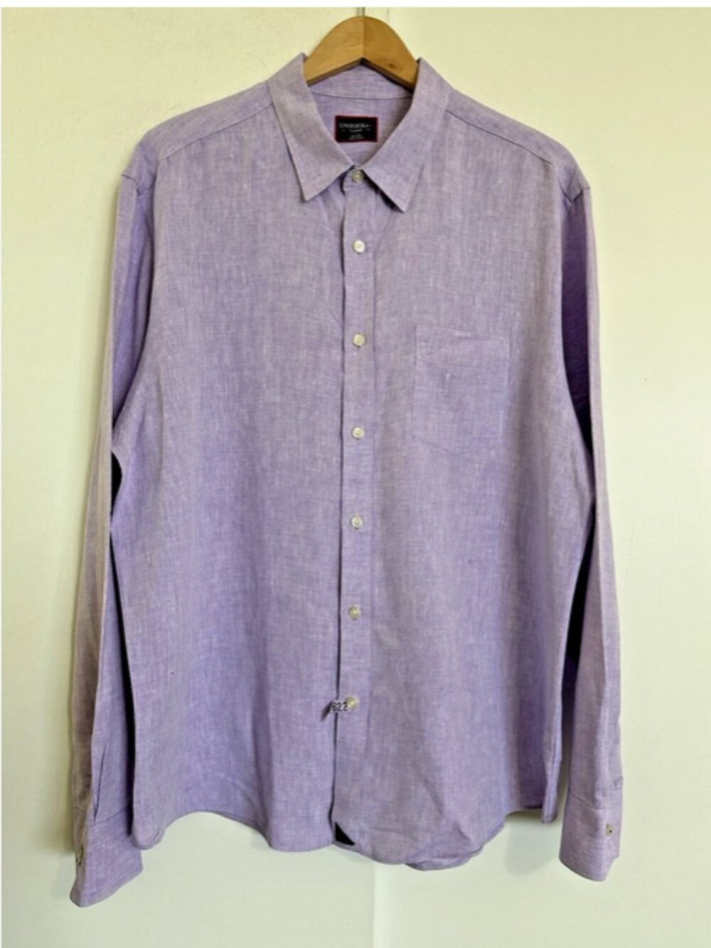 UNTUCKIT Mens Linen Shirt XL Light Purple Selagas